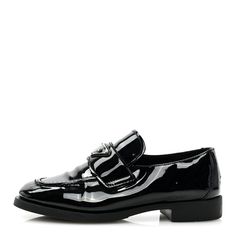 This is an authentic pair of PRADA Vernice Triangle Womens Loafers size 37 in Black. These stylish loafers are crafted of black patent leather with triangle logos on the vamp and rubber soles. Womens Loafers, The Vamp, Triangle Logo, Prada Shoes, The Vamps, Black Patent Leather, Loafers For Women, Patent Leather, Prada