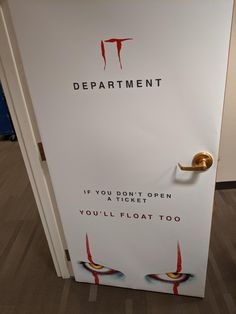 an open door with the words department on it