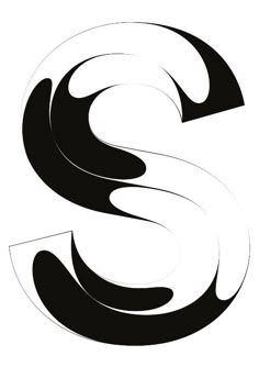 the letter s in black and white