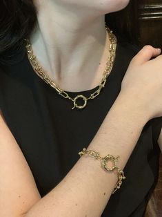 Hardware Link Bracelet with Toggle Hardware Link Bracelet with Toggle #hardware #hardwarejewelry #jewelrytrends #bracelet #chunky #statementjewelry #gold #christmaspresents #giftsforher #giftsforgirlfriend #birthdaygifts #birthdaygiftsforbestfriend #valentines #valentinesday #valentinesgiftsforwomen #christmasideasforteens #christmasjewelry #anniversarygifts #anniversary #anniversarygiftsforher #bridesmaidjewelry #bacheloretteparty Hardware Jewelry, Pave Jewelry, Chunky Jewelry, Coral Jewelry, Sterling Silver Hoop Earrings