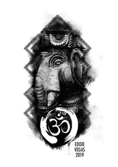 an elephant statue with the number thirty on it's face and lettering in black ink