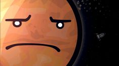 an angry face is shown in front of the planet