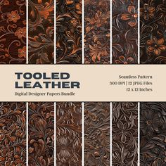 an assortment of leather textures with different patterns