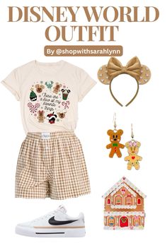 Disney Christmas outfit inspired by gingerbread! 🎄 #disney #disneybound #disneybounding #fashion #christmas #disneychristmas #disneyworld #ootd #disneyland #gingerbread Cute Disney Christmas Outfits, Disney Bound Outfits Women, Disney Christmas Party Outfit, October Disney Outfits