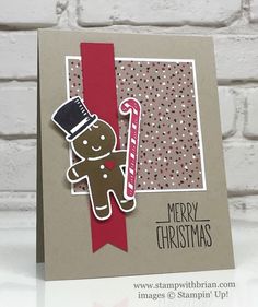 a christmas card with a ginger holding a candy cane