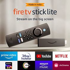 the amazon fire tv stick lite is sitting on top of a table