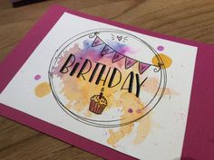 a birthday card with a cupcake on it