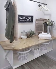 the laundry room is clean and ready to be used as a place for washroom