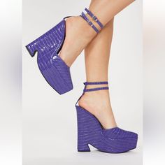 Cute Block Heels From Fashion Nova Never Been Worn! Fashion Nova Heels, Croc Heels, Ankle Wrap Heels, Clear High Heels, Pointy Pumps, Jeweled Heels, Tie Up Heels, Fashion Nova Shoes, Chic Heels