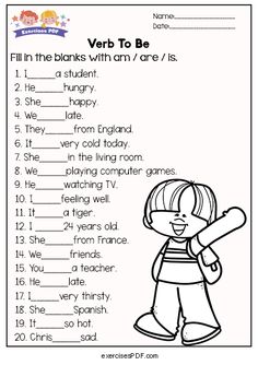 Verbs For Kids, Verbs Worksheet, Teach English To Kids, Reading Comprehension For Kids, English Grammar Exercises, English Worksheets For Kindergarten