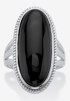 The stunning simplicity of this glimmering genuine black onyx cabochon ring adds sophistication and elegance to your favorite outfits. Crafted in sterling Silver Cocktail, Split Shank Ring, Interesting People, Cabochon Ring, Black Onyx Ring, Split Shank, Onyx Ring, Onyx Stone, Leather Shops