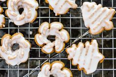 iced donuts on a cooling rack ready to be baked in the oven or used as an appetizer