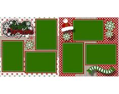 a christmas scrapbook with green and red paper