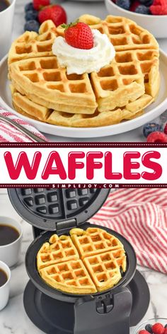 This simple and delicious homemade waffle recipe is going to go on weekend repeat in your house. A crisp exterior with a fluffy interior, this simple breakfast recipe is a win. Waffle Mix From Scratch, Homemade Waffle Recipe Easy, Homemade Waffle Recipe, Waffles From Scratch, Breakfast Waffle Recipes, Iron Foods, Homemade Waffle, Easy Waffle Recipe, Slow Cooker Casserole