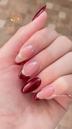 Red And Gold Nails, Bridal Nails Designs, Maroon Nails, Beauty Hacks Nails, Hippie Nails, Spring Nail Designs, Simple Gel Nails, Brighter Days, Minimal Nails