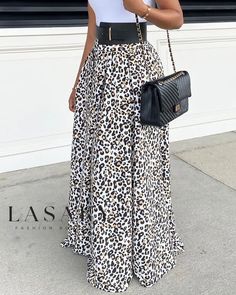 Lasaky - Chic Leopard Print Maxi Skirt with Ruched Detailing Leopard Print Maxi Skirt, Maxi Pattern, Animal Print Maxi Dresses, Ruffle Maxi Skirt, Print Maxi Skirt, Tulle Midi Skirt, Fitted Midi Dress, Chic Type, Estilo Chic