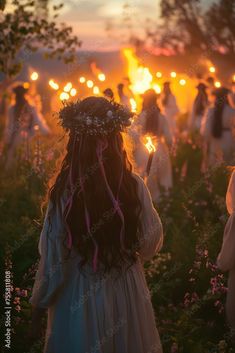 Witches Around Fire, Slavic Pagan Aesthetic, Slavic Folklore Aesthetic, Solar Witch Aesthetic, Summer Witch Aesthetic, Paganism Aesthetic, Beltane Aesthetic, Witch In The Woods