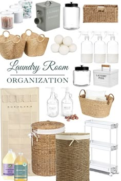 Here are a few laundry room organization ideas that I hope you can use in your laundry space! From storage for detergent to baskets and dryers and more, this list will help you pull that room together with a cohesive look! To read more about these laundry room ideas visit Sugar Maple Farmhouse. Laundry Room Baskets, Laundry Room Organization Storage, Laundry Shelves, Moroccan Riad, White Laundry Rooms, Laundry Space, Laundry Room Wallpaper, Laundry Room Closet