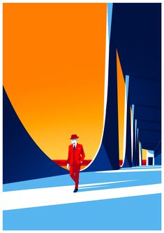 Red Illustration Art, Oscar Niemeyer Architecture, Maurice Leblanc, Red Illustration, Modernist Architects, Oscar Niemeyer, Zaha Hadid Architects, Contemporary Illustration, Architecture Poster