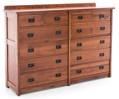 a large wooden dresser with many drawers