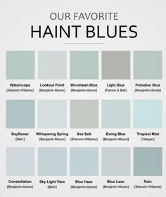 the color chart for our favorite paint blues