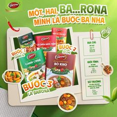 brochure advertisment with various food items displayed on green background for sale