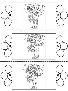 two pictures with flowers and hearts on them for valentine's day printable worksheet