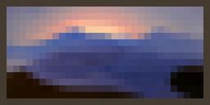 an abstract image of the ocean at sunset with blue and orange colors in the sky