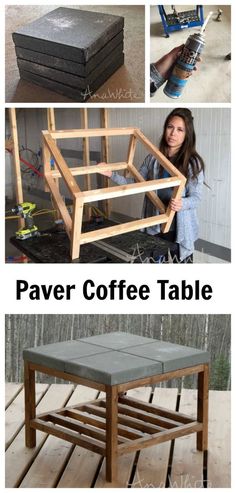 the instructions for how to make a coffee table out of pallets and other materials