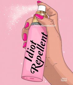 a woman's hand holding a pink spray bottle with the words i am not perfect on it