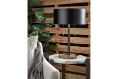 Amadell Black/Gold Finish Table Lamp from Ashley - Luna Furniture Metal Drum, Paint Shades, Accent Lamp, Wood Dust, Ashley Furniture, Drum Shade, Gold Paint, Signature Design, New Furniture