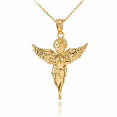 Solid 14k Gold Small Diamond Cut Angel Pendant Necklace Item No.: M178 Metal Type: 14k Solid Gold (Also Available In 10k Solid Gold) Metal Color: Yellow Gold Or White Gold Or Rose Gold) Measurement: Pendant Only Weight: 2.2 Grams Pendant W/Chain Weight: 2.4 - 2.6 Grams (Vary From Chain) Height: 1.36" (34.5 Mm) Width: 0.96" (24.4 Mm) Chain Is Available In 16", 18", 20", 22" . Chain Width: 0.9 Mm." Made In Usa. Please Allow 10-15 Days To Be Shipped. Angel Pendant Necklace, Shine Jewelry, Angel Charm, Gold Angel, Angel Necklace, Angel Pendant, Womens Jewelry, Charm Pendant Necklace, Special Jewelry