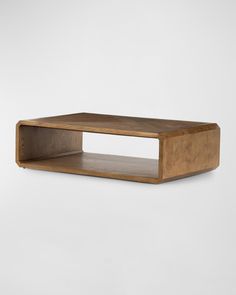 an empty wooden shelf on a white background