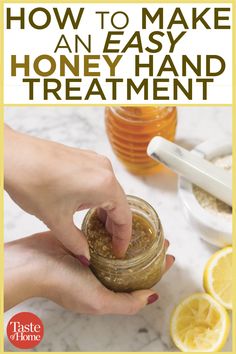 How to Make an Easy Honey Hand Treatment Spa Recipes, Natural Hand Sanitizer, Honey Cornbread, Skin Natural Remedies, Hand Sanitizers, Moisturizer For Oily Skin, Diy Beauty Recipes, Skin Remedies