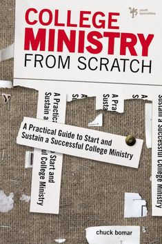 a book cover with torn up pieces of paper on top of it and the title college ministry from scratch