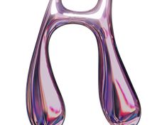 the letter h is made up of purple and pink liquid glass letters that are shaped like wavy lines