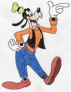 a drawing of goofy from the cartoon mickey mouse