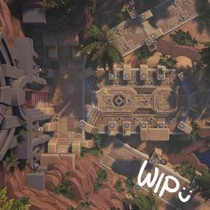 an aerial view of a building with the word wip on it