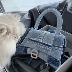 Balenciaga Tote Bag, Cute Laptop Bags, Balenciaga Tote, Denim Bag Patterns, Leather Bag Design, Luxury Bags Collection, Aesthetic Bags, Denim Handbags, Blue Handbags