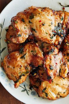 grilled chicken with herbs on a plate