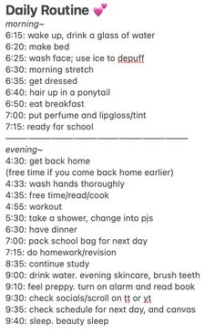 a routine for yall #preppy #myroutine #routine #slay #preppyyy #morningroutine #dailyroutine #daily #eveningroutine #makeup #gloss #school #australia Preppy Schedule, School Day Routine, Moring Routine, Preppy Routines, Good Apps For Iphone, Makeup Gloss, Routine School, Routine Schedule