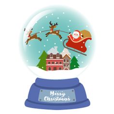 a snow globe with santa claus on his sleigh