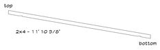 a line drawing of the bottom and bottom corner of a door frame with measurements for each section