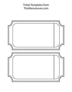 a blank ticket is shown in the shape of a ticket with an empty space for text