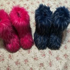 Y2k Snooki Boots Could Fit An 8-9 2000s Gyaru Slightly Worn Snooki Boots, 2000s Gyaru, Faux Fur Boots, Fur Boots, Rain Boots, Pink Blue, Pink Ladies, Faux Fur, Color Blue