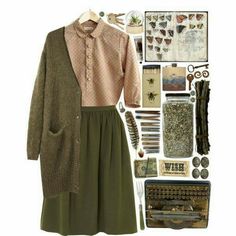 Clothes Designer, Mode Casual, Green Outfit, Date Outfits, Look Vintage, Vintage Girls, Mode Vintage, Mode Inspiration, Looks Vintage