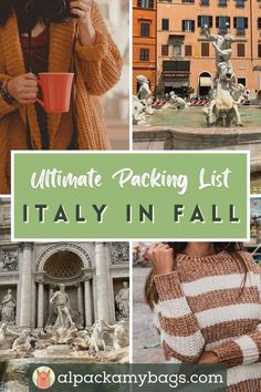 Italy Packing List for Fall Fall Outfits Italy, Packing List Italy, Packing List For Italy, How To Dress In Italy, Outfits To Wear In Italy, Rome Italy Outfits, Italy Outfits Fall, Fall Packing List