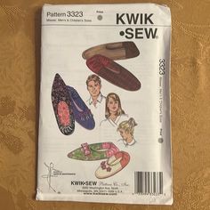 the sewing pattern for kwik sew slippers