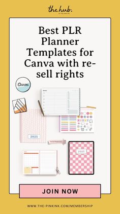 the best plr planner templates for canva with re - sell rights join now