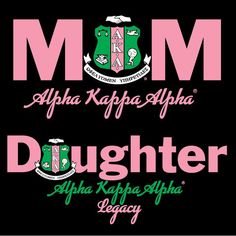 two different logos with the words'mom, daughter and daughter in pink on black